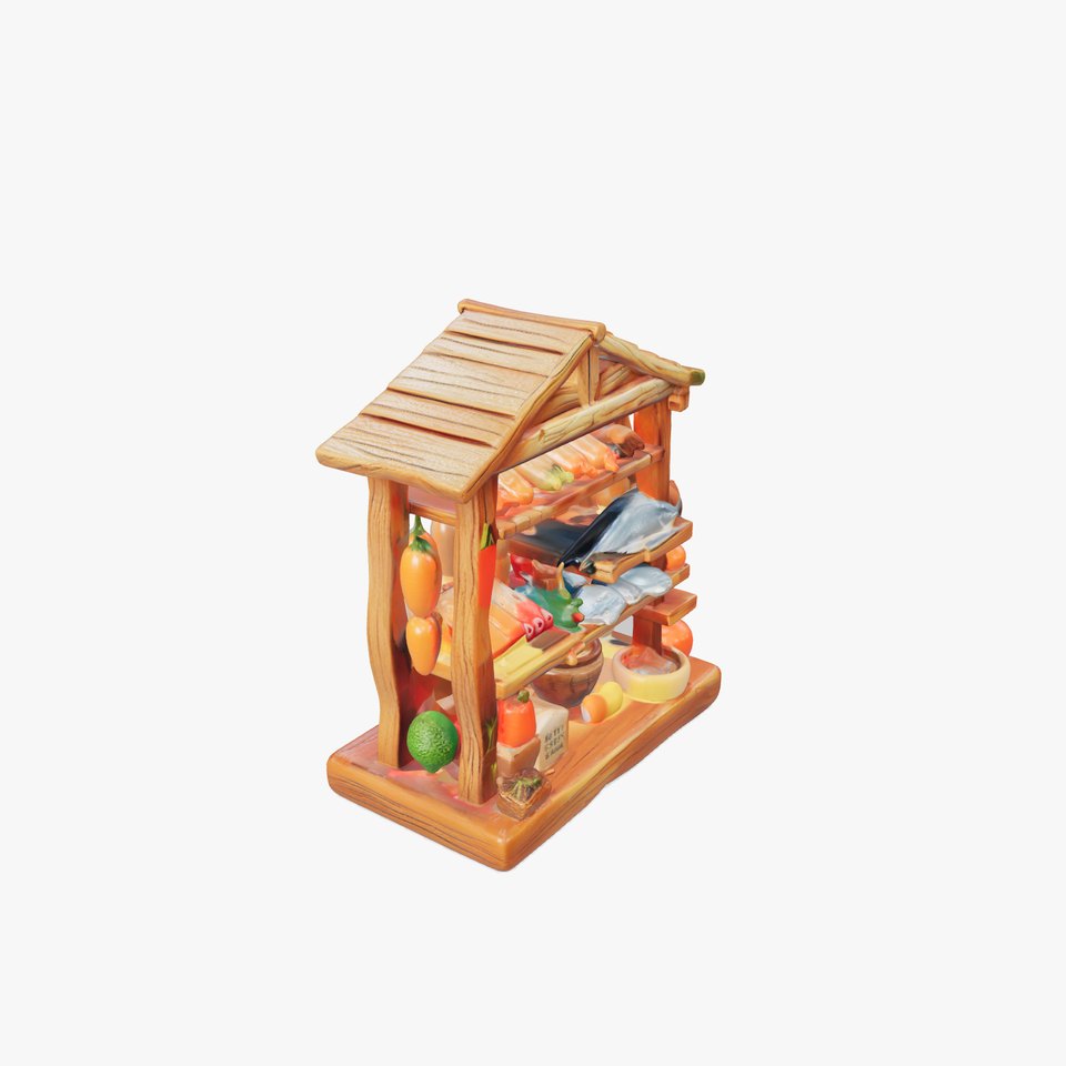 Rustic Village Market Food Stall model pack
